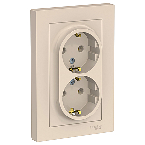 Розетка с/з двойная, 16А, в сборе Systeme Electric AtlasDesign ATN000224