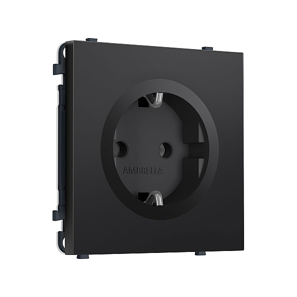Комплект механизма электрической розетки SIGMA Черный матовый 50Hz 2P+E с/з 16A-250V QUANT PRO Ambrella Volt MS806010 (SP8060, PR141)