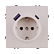 Розетка штепсельная SCHUKO 16A/250 В с USB A+C 20W, кашемир матовый Kollinger Eclipse EC-016CM