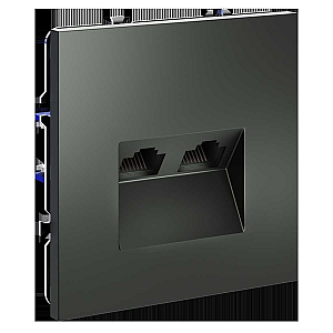 Розетка компьютерная двойная Voltum S70 VLS060206 (титан)
