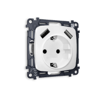 Комплект механизма розетки 2USB A+A 18W (быстрая зарядка) с/з Ambrella Volt Omega MO129010