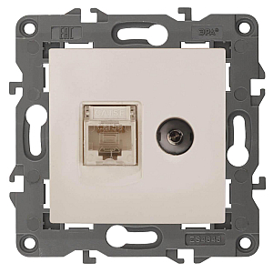 Розетка RJ45+TV Эра 14-3110-02 Б0034315