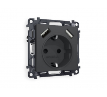Комплект механизма розетки 2USB A+A 18W (быстрая зарядка) с/з Ambrella Volt Alfa MA909010
