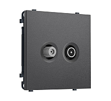 Комплект механизма розетки TV оконечной + SAT SIGMA Антрацит серый 5-862MHz 3.5dB/950-2150MHz 3.8dB QUANT PRO Ambrella Volt MS663310 (SP6633, PR217)