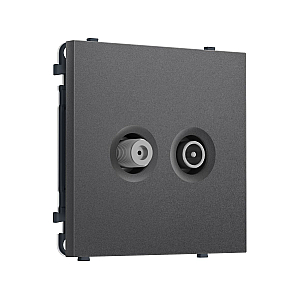 Комплект механизма розетки TV оконечной + SAT SIGMA Антрацит серый 5-862MHz 3.5dB/950-2150MHz 3.8dB QUANT PRO Ambrella Volt MS663310 (SP6633, PR217)