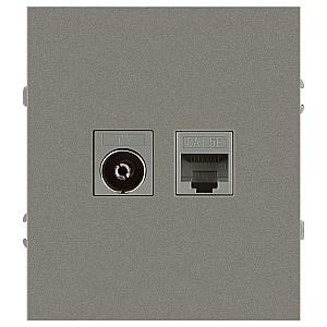 Розетка Эра Arktik 16-3110-07 комбинированная RJ45+TV титан Б0070500