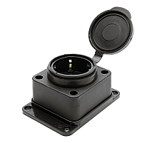 Розетка Feron Stekker с/з 32A 4000V с крышкой черный RST163144 39018