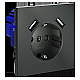 Розетка встраиваемая Voltum S70 с заземлением и защитными шторками, 16А, с USB, A+A, (титан) VLS040406