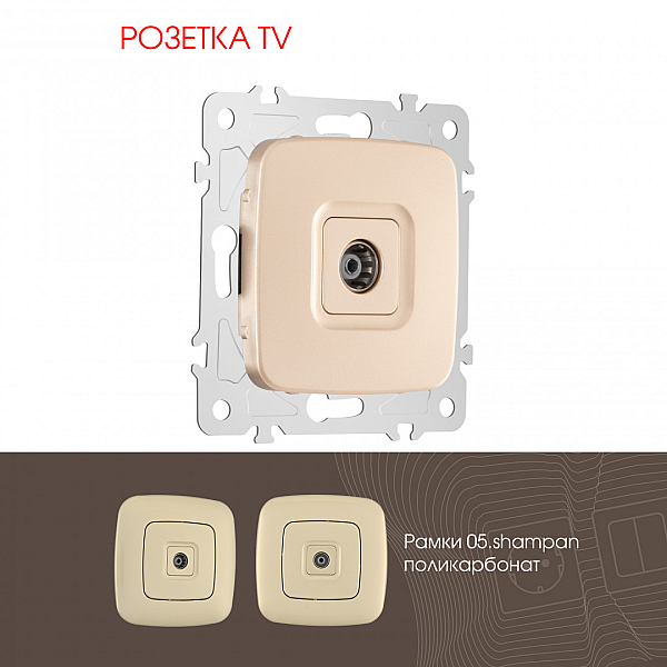 Розетка TV Arte Milano 205.43-1.shampan