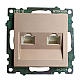 Розетка компьютерная 2-местная RJ-45 (механизм) Stekker GLS00-7109-02 Катрин, шампань 50004