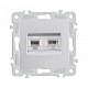 Розетка телефонная RJ11 + компьютерная RJ45 Arte Milano 206.44-1.silver