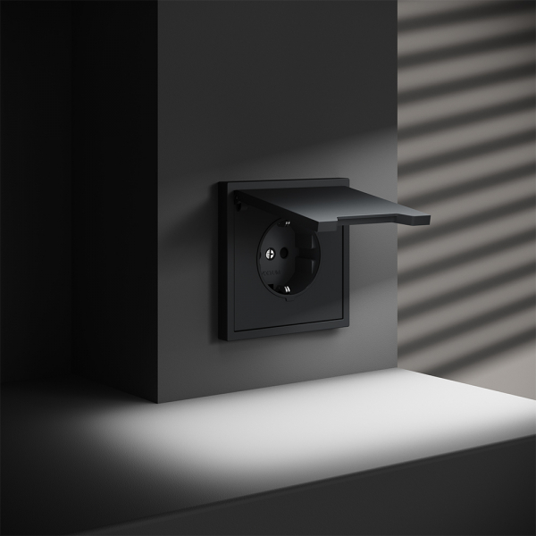 Розетка с защитными шторками и крышкой Voltum S70 VLS040307 Розетка с защитными шторками и крышкой Voltum S70 VLS040307
