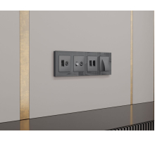 Комплект механизма розетки TV оконечной + SAT 5-862MHz 3.5dB/950-2150MHz 3.5dB Alfa Антрацит серый Quant Ambrella Volt MA663310 (AP6633, VM217)