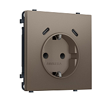 Комплект механизма электрической розетки SIGMA Темная бронза матовый 2USB С+C 20W Ambrella Volt MS640510 (SP6405, PR165)