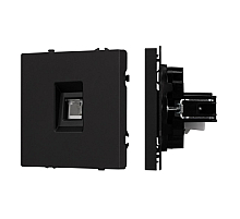 Механизм телефонной розетки Arlight SCT-NOBE-MTL1-SFPL-BK (RJ-11, 4C) (Черный оникс) 054301