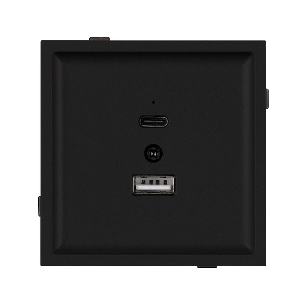 Механизм USB розетки Arlight SCT-TENDO-MUAC-SFPL-BK (5V, 3A, QC3) 054536