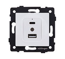 Розетка USB A+C 20W, белый Kollinger REA-037WH для Aspekt, Eleganz, Reflex