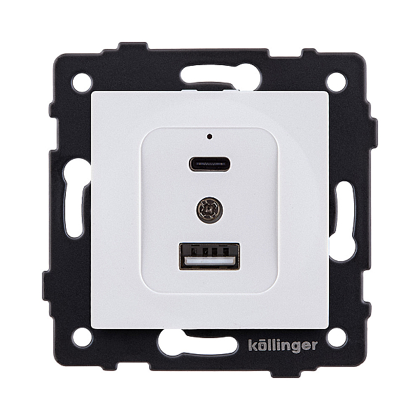 Розетка USB A+C 20W, белый Kollinger REA-037WH для Aspekt, Eleganz, Reflex