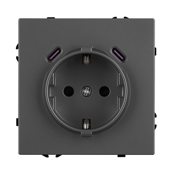 Механизм розетки с USB зарядкой Arlight SCT-NOBE-MUCC-SFPL-GR (230V, 16A) 061816