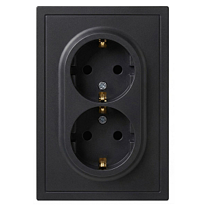 Розетка Эра Galaxy 15-2104-05 с заземлением двойная 2X2P+E Schuko 16А-250В IP20 антрацит Б0070685