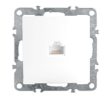 Розетка компьютерная 1-местная RJ-45 (механизм), Stekker PST00-9107-01 Эрна, белый 39314