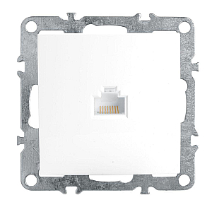 Розетка компьютерная 1-местная RJ-45 (механизм), Stekker PST00-9107-01 Эрна, белый 39314