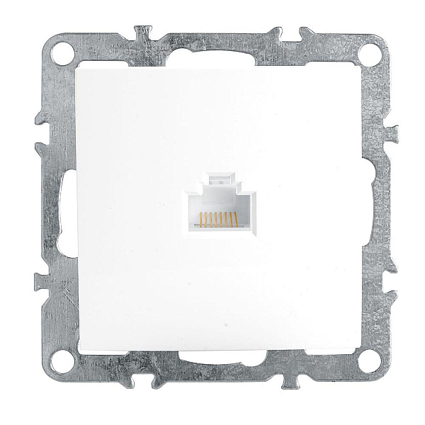 Розетка компьютерная 1-местная RJ-45 (механизм), Stekker PST00-9107-01 Эрна, белый 39314