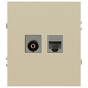 Розетка Эра Arktik 16-3110-04 комбинированная RJ45+TV шампань Б0070497