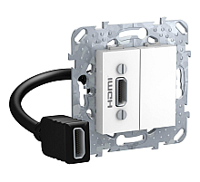 Розетка компьютерная HDMI с переходником Schneider Electric Unica MGU5.430.18ZD