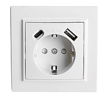Розетка USB+Type C Stekker Эрна PST16-9016-01 50076