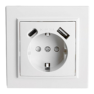 Розетка USB+Type C Stekker Эрна PST16-9016-01 50076