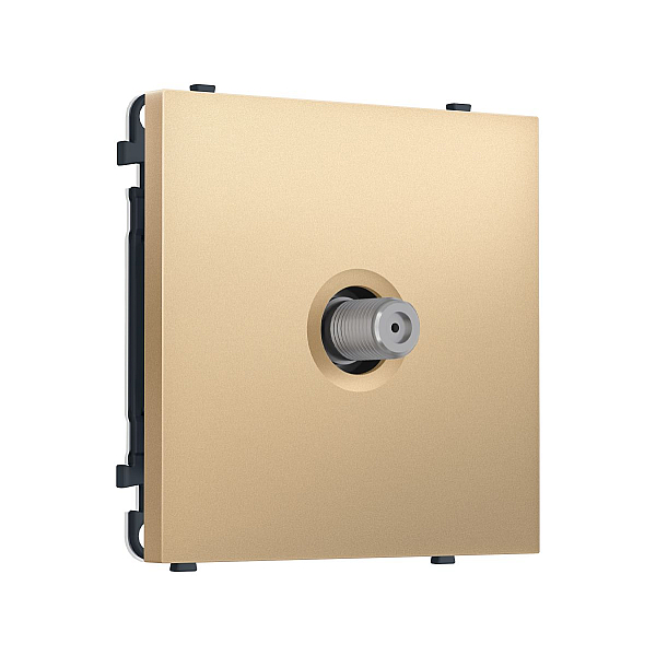 Комплект механизма TV розетки SAT SIGMA Золото Мягкое касание 5-2400MHz 3.5dB QUANT PRO Ambrella Volt MS893050 (SP8930, PR215)
