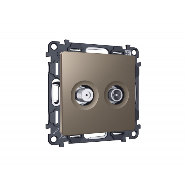 Комплект механизма розетки TV оконечной + SAT 5-862MHz 3.5dB/950-2150MHz 3.5dB Alfa Темная бронза матовый Quant Ambrella Volt MA643310 (AP6433, VM217)