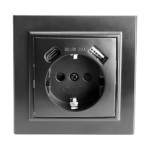 Розетка USB+Type C Stekker Эрна PST16-9016-03 50078