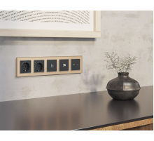 Комплект механизм TV розетки SAT 5-2400MHz 3.5dB Alfa Графит мягкое касание Quant Ambrella Volt MA913050 (AP9130, VM215)