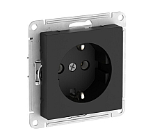 Розетка с заземлением, 16А, мех., быстрозажим. клем. Systeme Electric AtlasDesign Карбон ATN001043S