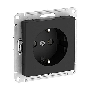 Розетка с заземлением, 16А, мех., быстрозажим. клем. Systeme Electric AtlasDesign Карбон ATN001043S