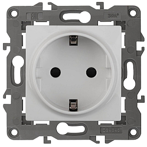 Розетка ЭРА Elegance 2P E Schuko со шторками 16A 250V 14-2102-01 Б0034272