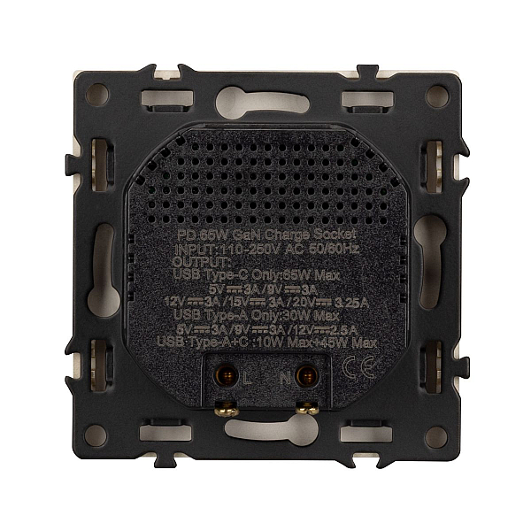 USB Розетка тип A+C софт-тач золотой песок Arlight SCT-MUAC-SFPL-FC-GD (65W, QC3) 054318(1)