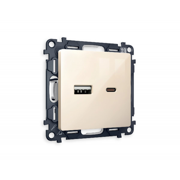 Комплект механизма розетки 2USB A+C 20W (быстрая зарядка) Ambrella Volt Alfa MA311010 Комплект механизма розетки 2USB A+C 20W (быстрая зарядка) Ambrella Volt Alfa MA311010
