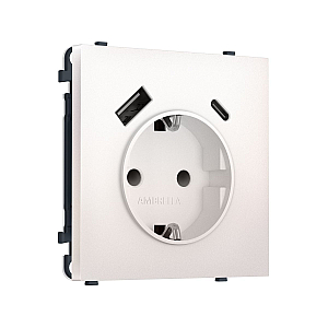 Комплект механизма электрической розетки SIGMA Жемчуг 2USB A+C 20W Ambrella Volt MS210010 (SP2100, PR160)
