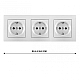 Розетка тройная (трехпостовая) с/з и шторками Arte Milano SET06-3-40-1x3 silver
