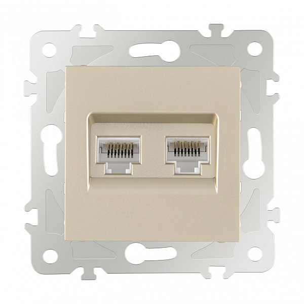 Розетка двойная RJ45 Arte Milano 203.45-2.shampan