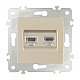 Розетка двойная RJ45 Arte Milano 203.45-2.shampan