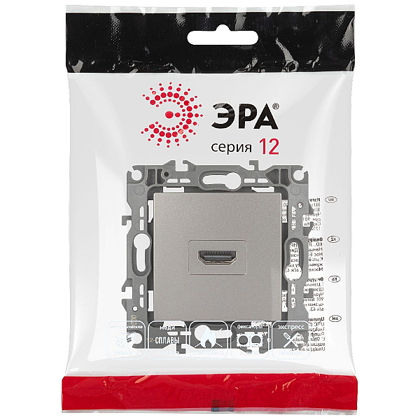 Розетка ЭРА Серия 12 12-3114-16 HDMI титан Б0065714