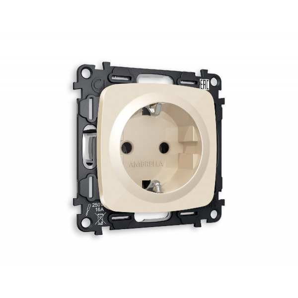 Комплект механизма розетки с/з на винтовых зажимах Ambrella Volt Omega MO306010 Комплект механизма розетки с/з на винтовых зажимах Ambrella Volt Omega MO306010