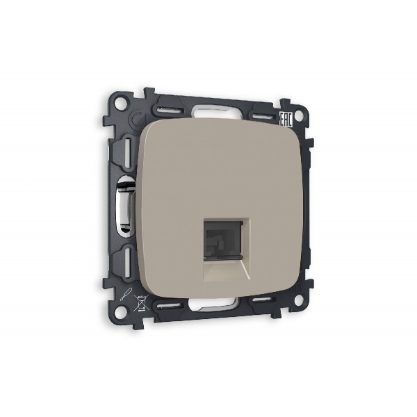 Комплект механизма телефонной розетки RJ-11(4P4C) со шторкой Ambrella Volt Omega MO372030 Комплект механизма телефонной розетки RJ-11(4P4C) со шторкой Ambrella Volt Omega MO372030