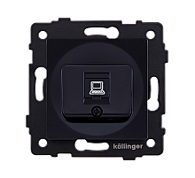 Розетка Ethernet RJ45 Cat.5, черный Kollinger REA-016BK для Aspekt, Eleganz, Reflex