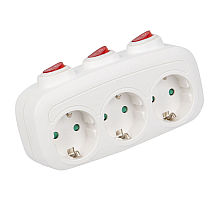 Разветвитель сетевой с выключателем Uniel S-GES3-16OB WHITE UL-00011239