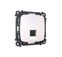 Комплект механизма телефонной розетки RJ-11(4P4C) со шторкой Ambrella Volt Omega MO212030